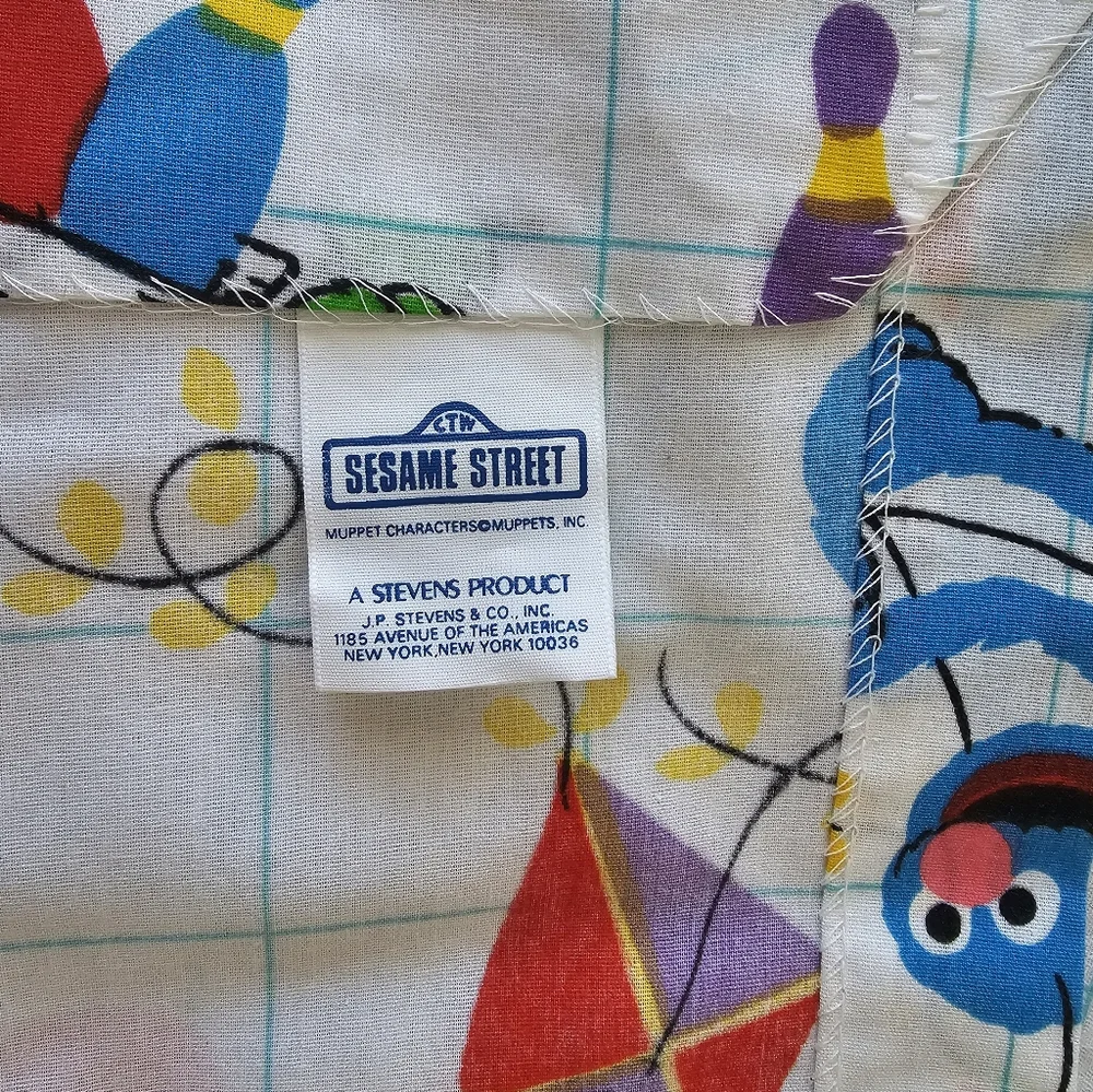 Vtg SESAME STREET Replacement Long Valance Or Curtain 41 x 53 Numbers JP Stevens